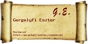 Gergelyfi Eszter névjegykártya